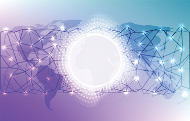Abstract glowing sphere futuristic and network connection background. Vector illustration.Light Ring sphere vector design technology digital circle abstract background used for graphic,communication.