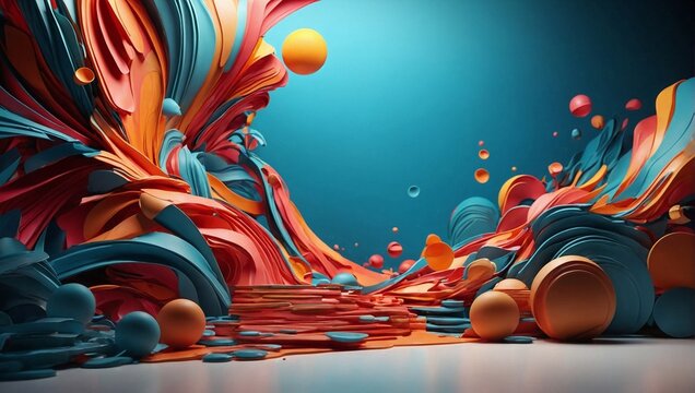 Holographic colorful 3d gradient abstrack background wallpaper 
