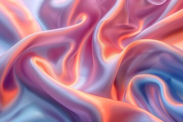 Abstract background, pink and blue silky fabric