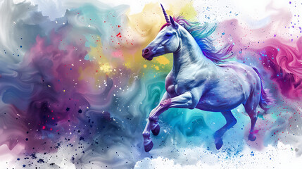 Obraz na płótnie Canvas Art of Unicorn - nice color nice movement