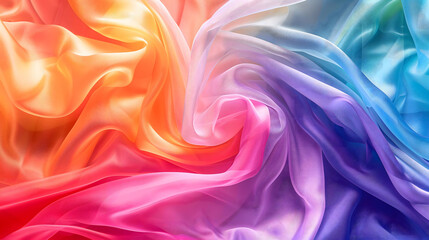 A rainbow cloth background, with vibrant colors, soft and delicate textures, AI generated image