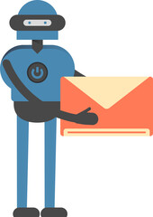 Robot Character Holding Mail
