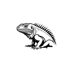 Obraz premium Iguana Minimalist logo design vector with modern illustration concept style for badge, emblem, tattoo and t shirt printing. American Iguana vector Logo