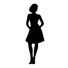  silhouette  of beautiful  girl
