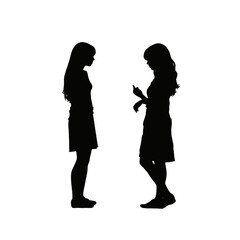 businesswoman silhouette  - vector