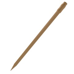 A wooden pencil is shown in a white background