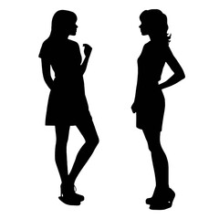 Businesswoman finance and business silhouette  isolated white background