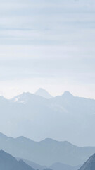Fog taking over Chamonix Alps in France
