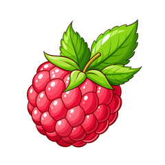 Red berry raspberry sweet icon on white background