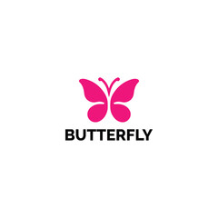 Vibrant pink butterfly logo design