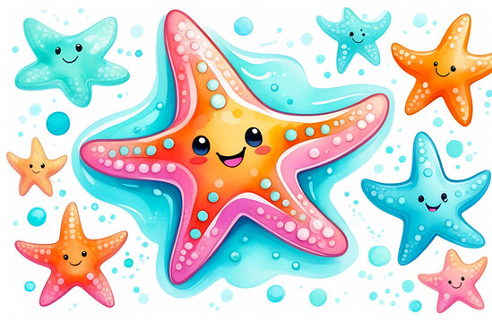 Сute cartoon Starfish