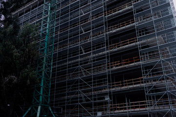 Construction of a multi-storey skyscraper building. High quality photo