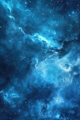 Fototapeta premium A stunning image of a blue galaxy filled with twinkling stars. Perfect for space enthusiasts and science-themed projects