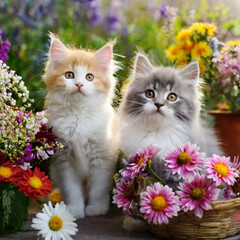 꽃과 아기고양이들