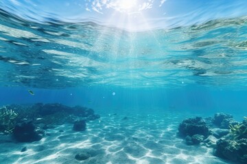 Fototapeta na wymiar Sunlight shining through clear water, suitable for nature themes