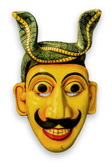 "Embrace the Fire Devil's power 🔥 Discover Sri Lanka's mystical wooden masks. #SriLankanHeritage #WoodenMasks"
