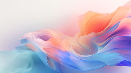 Abstract pastel interweaving of different color waves on a light background. Abstract bright...