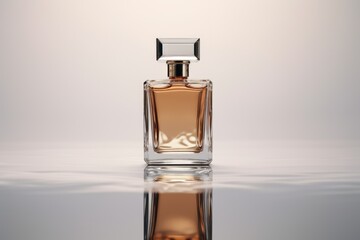 A bottle of perfume sitting on a table. Perfect for beauty and lifestyle concepts