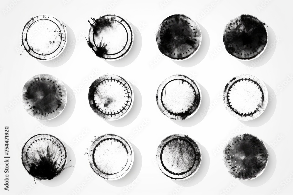 Aufkleber collection of different ink stains, versatile for various projects