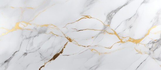 A detailed view of Carrara statuarietto white marble with a luxurious golden effect, creating a stunning texture. This Calcutta marble features golden veins on a white background, reminiscent of