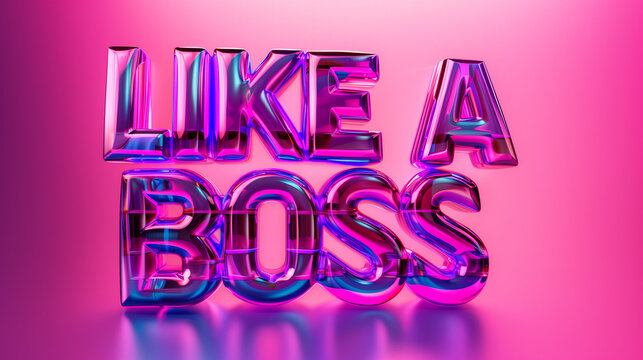 3d icon cute LIKE A BOSS neon sign