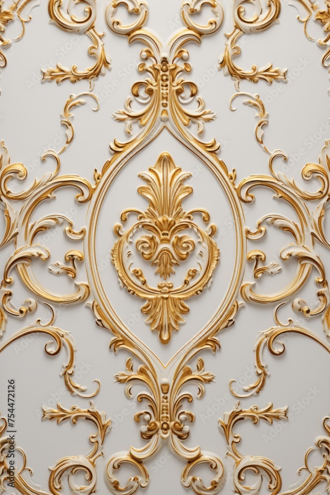 Poster luxurious gold wallpaper with intricate designs. perfect for adding a touch of sophistication to any