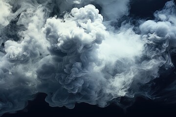 Naklejka premium Close up of a smoke cloud on a black background. Ideal for concepts of pollution or mystery