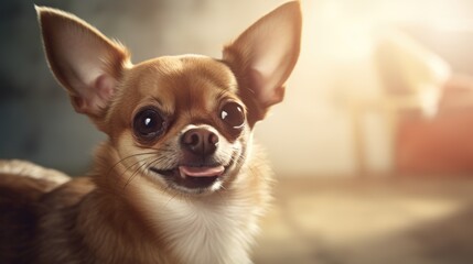 A small brown dog with big ears. Ideal for pet care and animal lovers