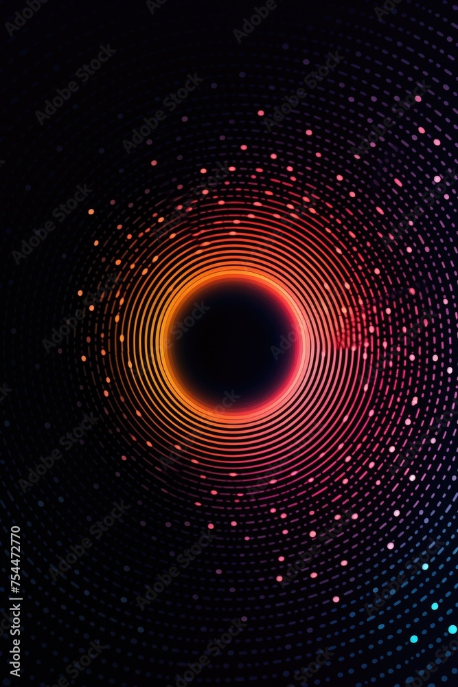 Poster a mysterious black hole in a dark background. perfect for science fiction or mysterious concepts