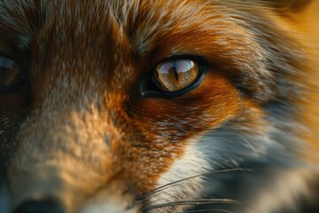 Fototapeta premium Close-up shot of a red fox's intense eyes, perfect for wildlife projects