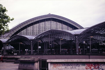 Cologne Central Station in downtown Cologne, Germany during 1990s
