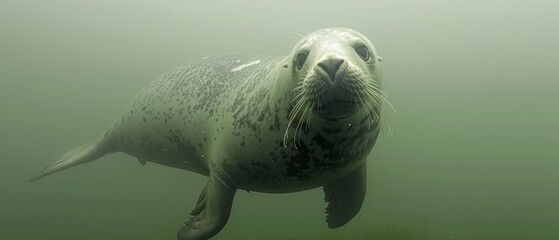  a close up of a seal in the water with it's mouth open and it's eyes closed.