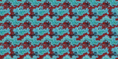 Red and Blue Pattern on Blue Background