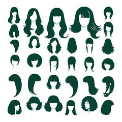 silhouettes of female hairstyle