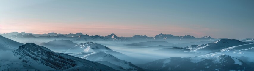 Super Ultrawide Landscape Of Misty Mountains