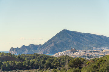 Landscape with mountains and Altea town on background, Alicante (Spain)