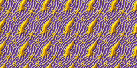 Purple and Yellow Background With Wavy Lines