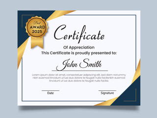 Obraz premium Modern and minimal Certificate design template 