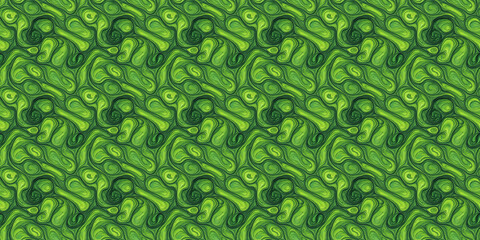 Green Background With Wavy Pattern - obrazy, fototapety, plakaty