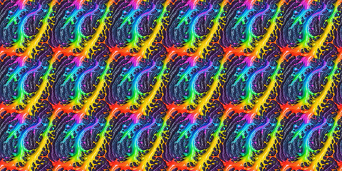 Multicolored Abstract Pattern With Wavy Lines