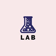Minimalistic lab flask logo design
