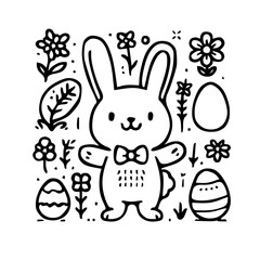 Easter bunny coloring page for holiday