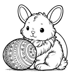 Easter bunny coloring page for holiday