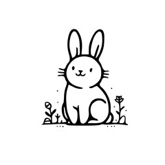 Bunny with eggs Easter coloring page