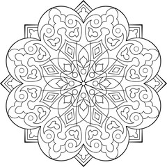 Mandala. Ethnic round ornament for Henna, tattoos, decorations.
Coloring book page.Vector illustration.