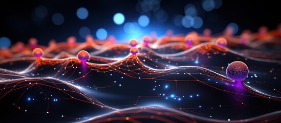 abstract wavy background with bokeh lights