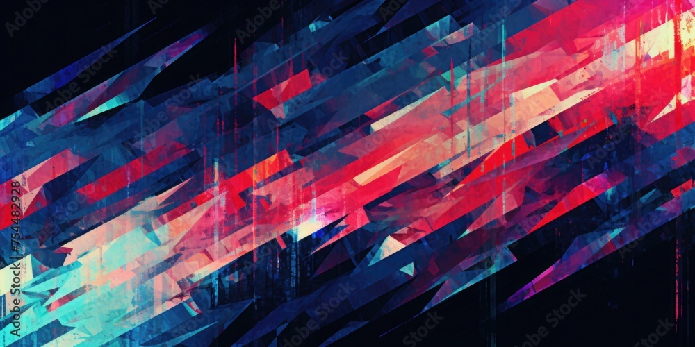 Poster Vibrant abstract painting on a dark background, perfect for adding a pop of color to any project