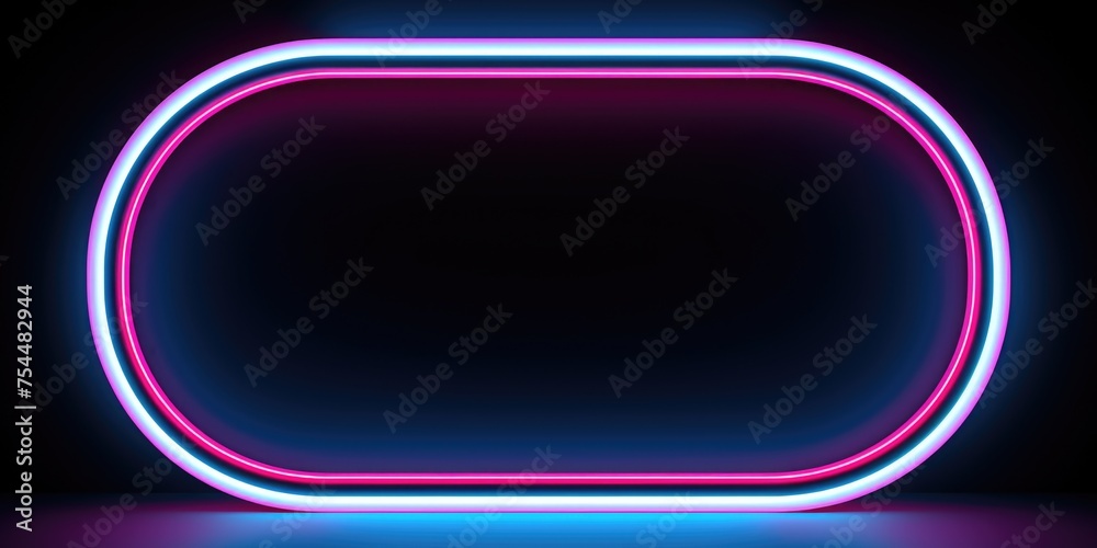 Poster Bright neon frame against a dark backdrop, perfect for adding a pop of color to any design project