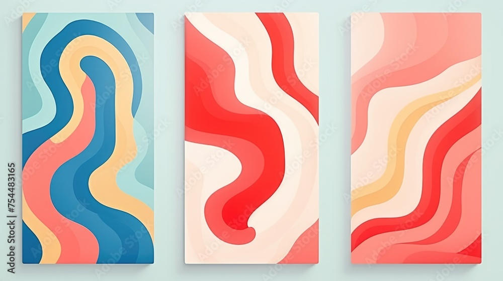 Aufkleber Set of three vertical banners in different colors. Suitable for various design projects