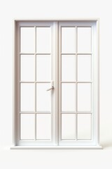 A window with a white frame and a white door, suitable for architectural or interior design projects